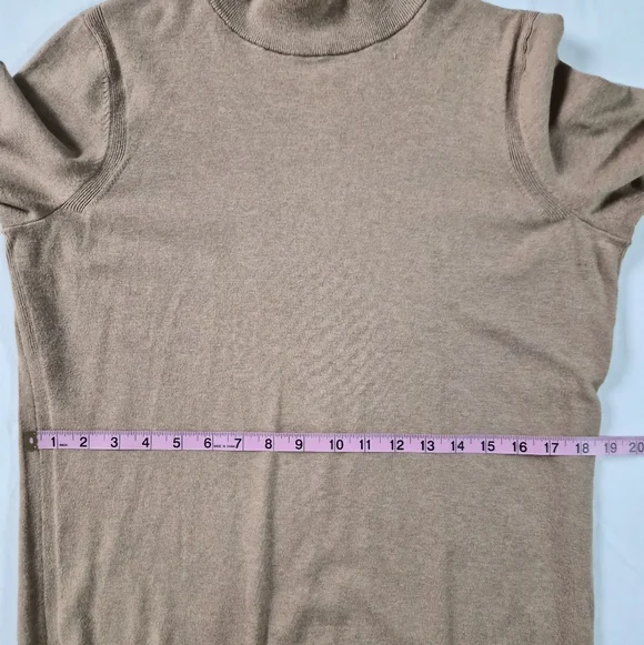 Talbots Petites Camel Tan Mock Neck Knit Sweater - Size LP - Picture 5 of 8